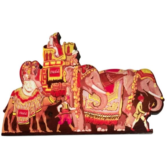 Sheilas Coca-Cola Circus Parade Elephants 1998 Wooden Plaque Collectible Decorat - Picture 2 of 5